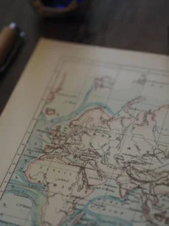 Planisphère ancien de 1887 – Carte géographique vintage