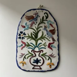 Plaque en céramique décor oiseaux