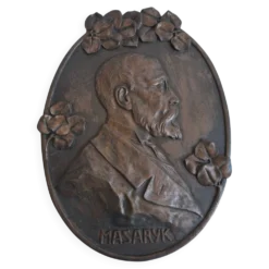 Plaque murale Art Déco T. G. Masaryk 1920, Tchécoslovaquie