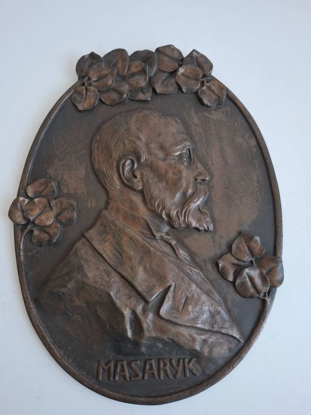 Plaque murale Art Déco T. G. Masaryk 1920, Tchécoslovaquie