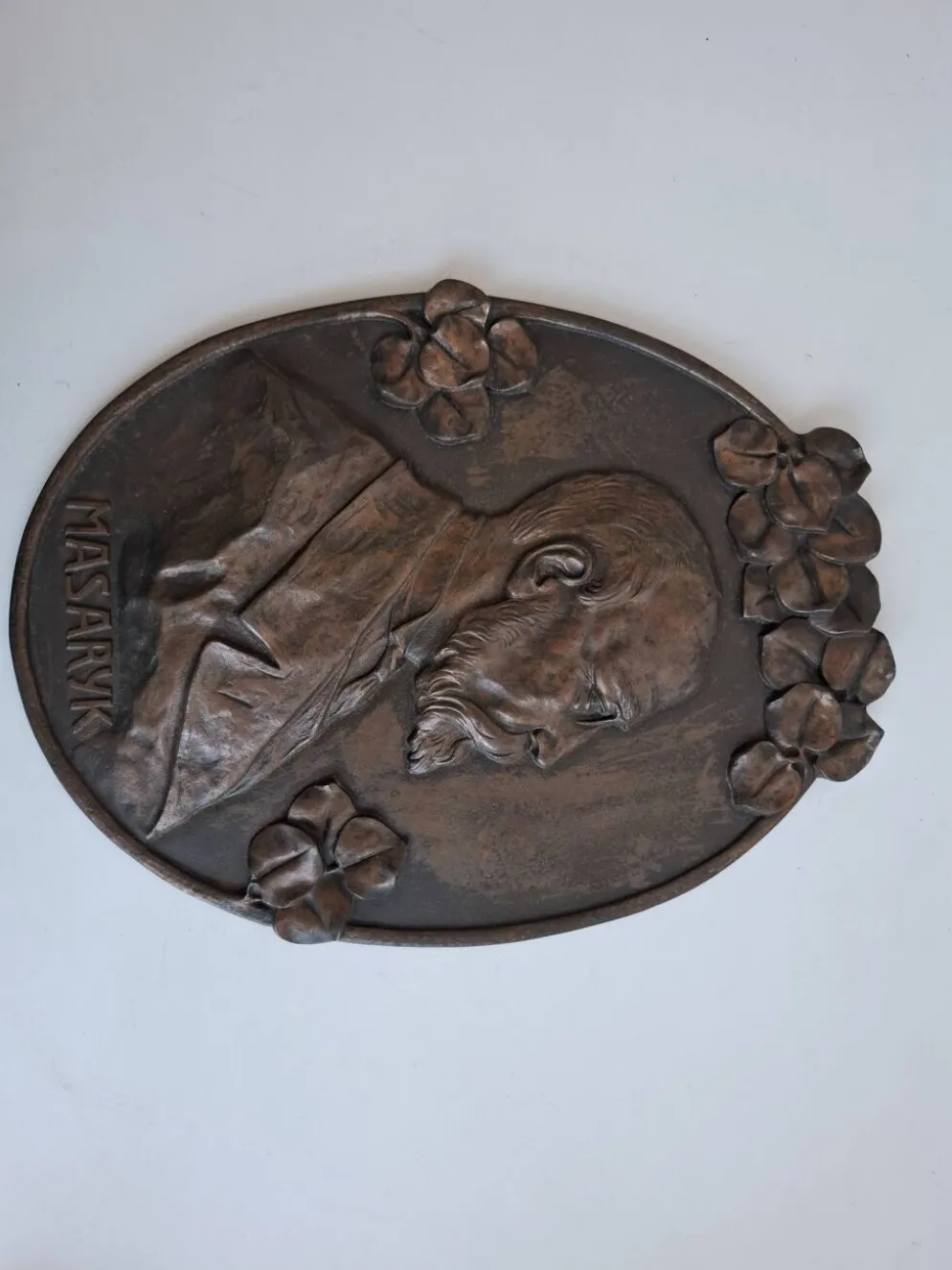 Plaque murale Art Déco T. G. Masaryk 1920, Tchécoslovaquie