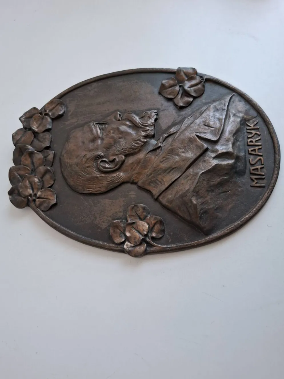 Plaque murale Art Déco T. G. Masaryk 1920, Tchécoslovaquie