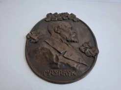 Plaque murale Art Déco T. G. Masaryk 1920, Tchécoslovaquie