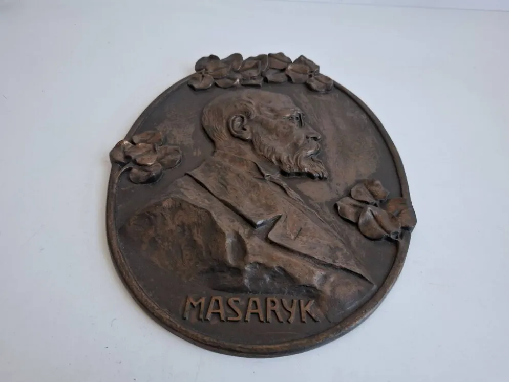 Plaque murale Art Déco T. G. Masaryk 1920, Tchécoslovaquie