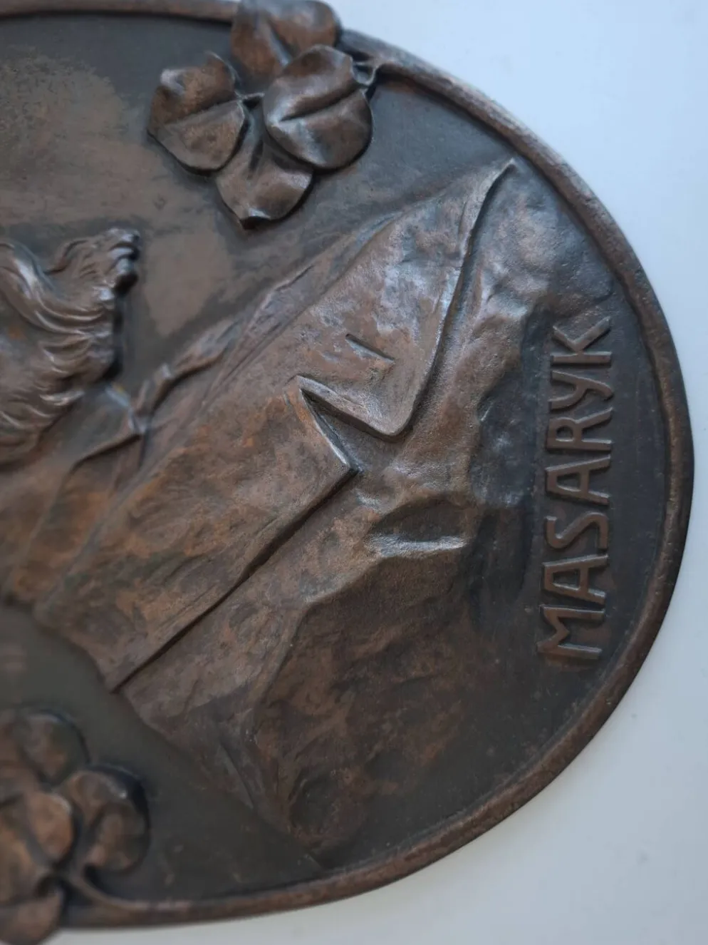 Plaque murale Art Déco T. G. Masaryk 1920, Tchécoslovaquie