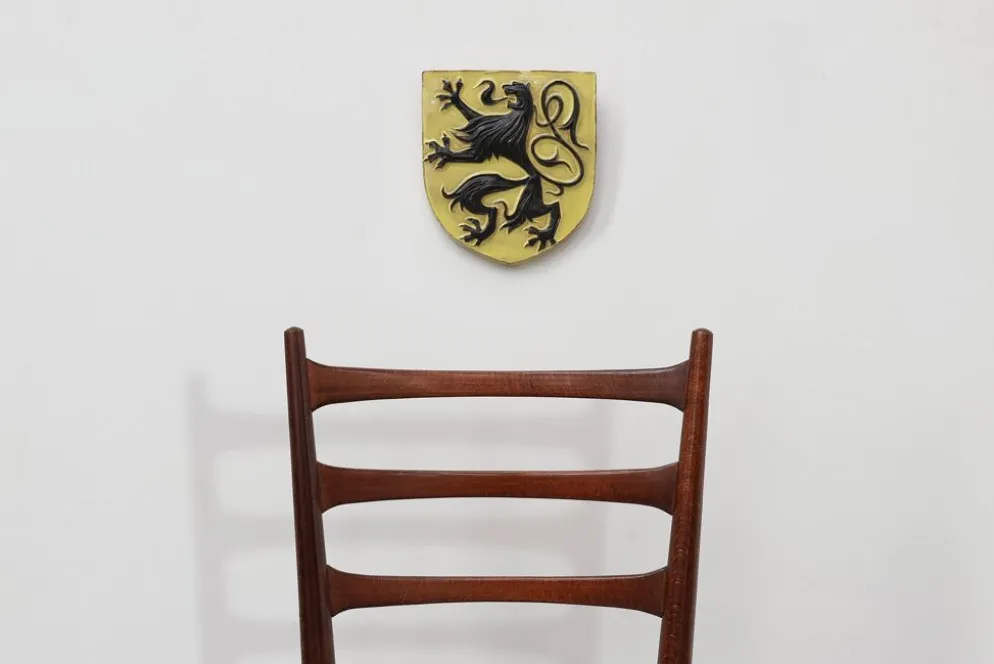 Plaque murale avec lion flamand par Vandeweghe pour Amphora, Belgique, vers 1950