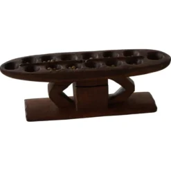 Plateau de jeu décoratif Mancala en bois sculpté à la main, Afrique, milieu du XXe siècle