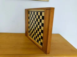 Plateau de jeux ancien en bois réversible