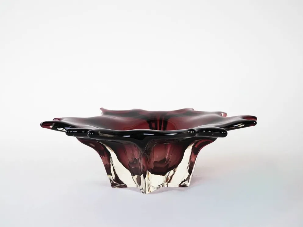 Plateau en verre, design italien, années 1970, fabriqué en Italie