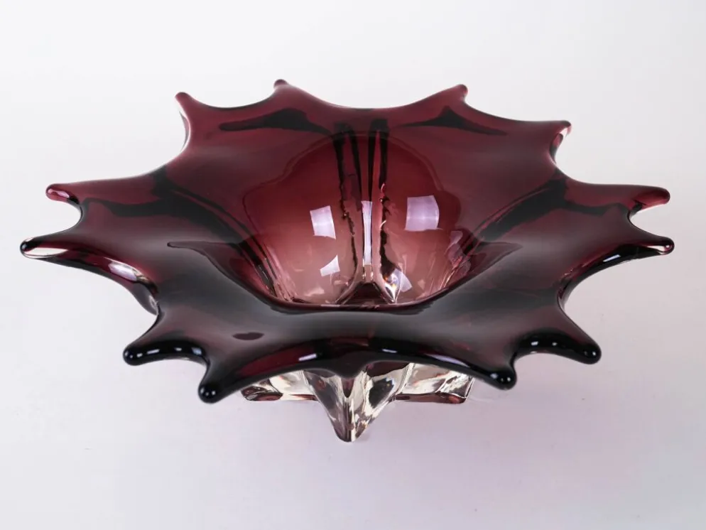 Plateau en verre, design italien, années 1970, fabriqué en Italie