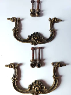 Poignée ancienne paire bronze porte meuble tiroir