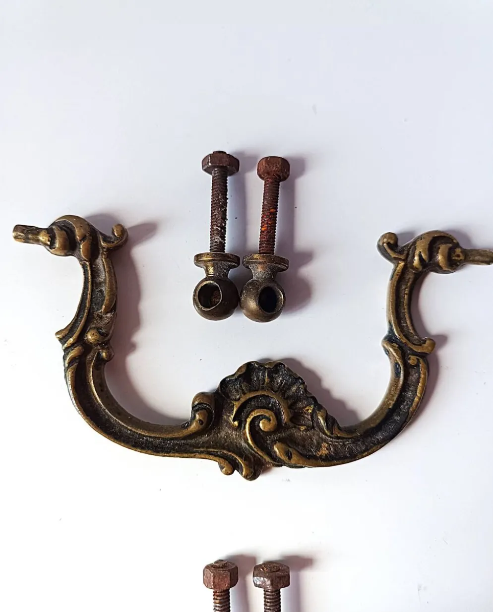 Poignée ancienne paire bronze porte meuble tiroir