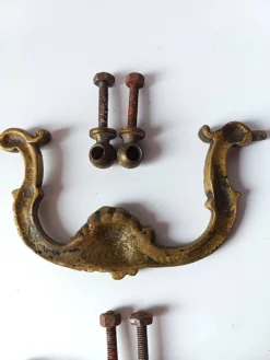 Poignée ancienne paire bronze porte meuble tiroir