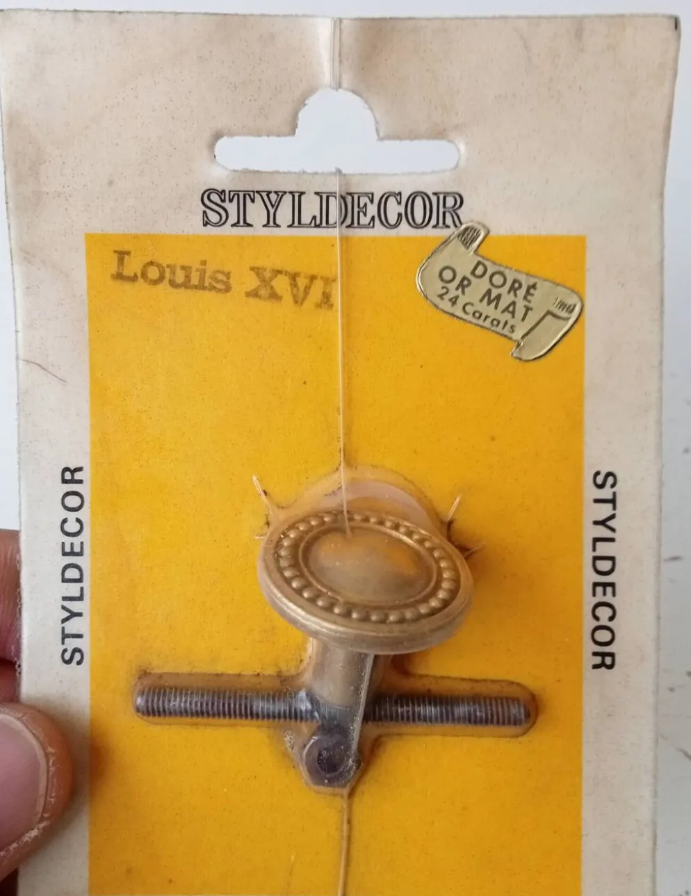 Poignée bouton de meuble vintage style Louis XVI doré à l' or fin