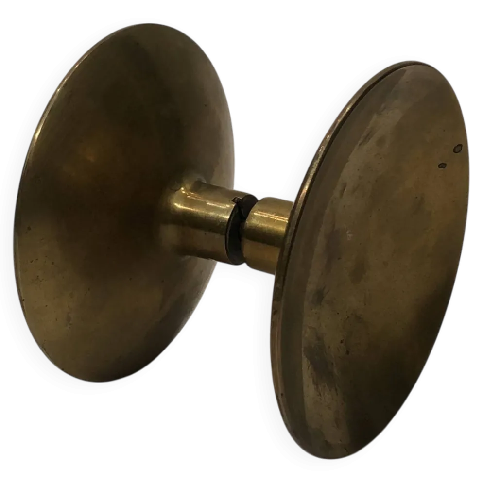 Poignée de porte en laiton en verre rétro des années 70 80 style Hollywood Regency antique vintage
