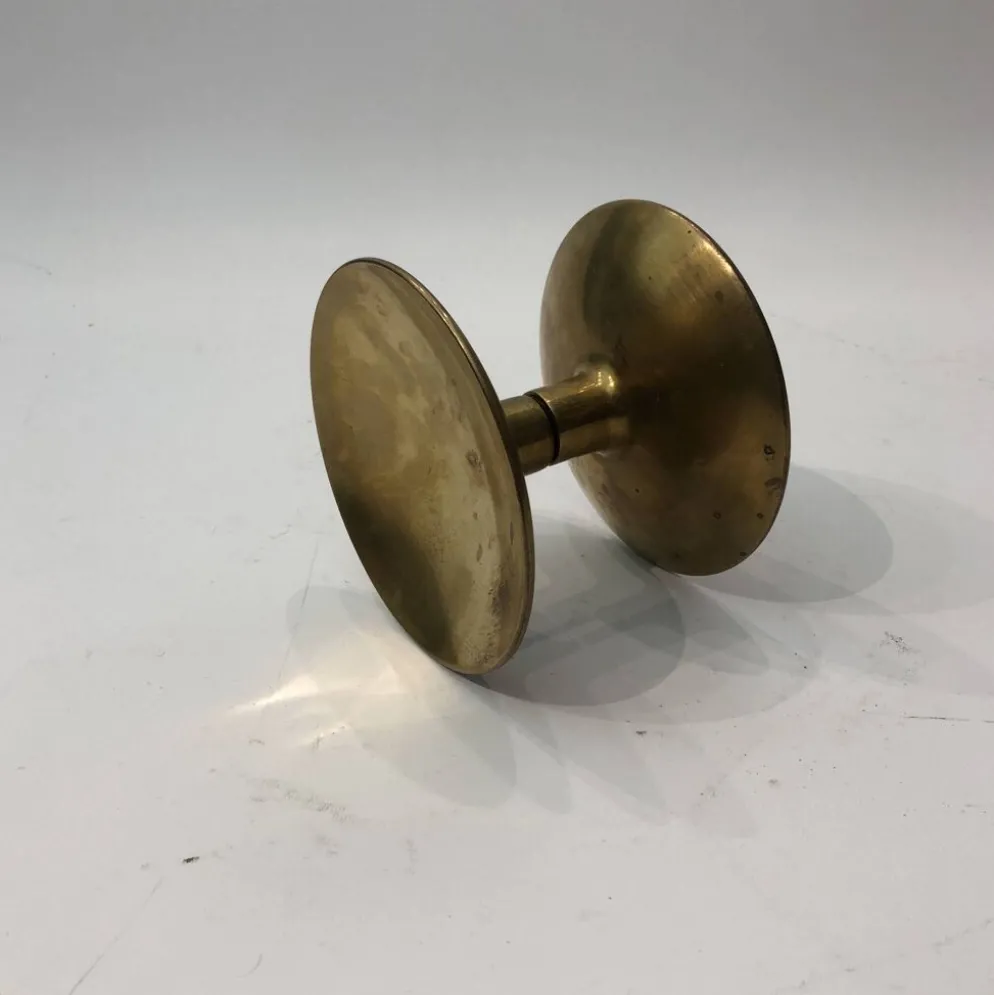 Poignée de porte en laiton en verre rétro des années 70 80 style Hollywood Regency antique vintage