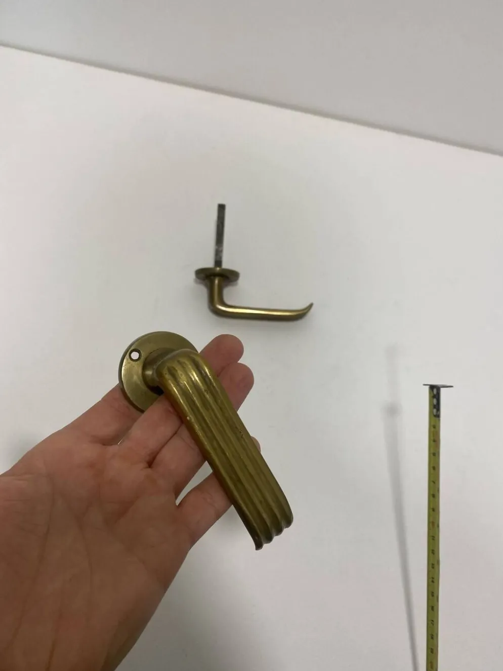 Poignée de porte en laiton Gio Ponti Art Déco années 1930 architecture italienne du milieu du siècle