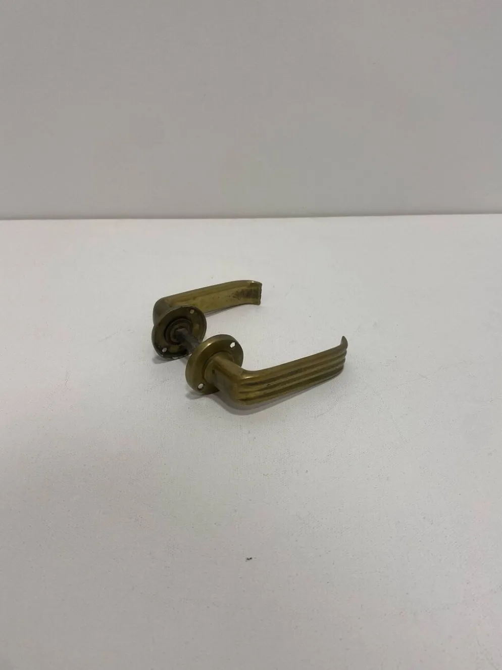 Poignée de porte en laiton Gio Ponti Art Déco années 1930 architecture italienne du milieu du siècle
