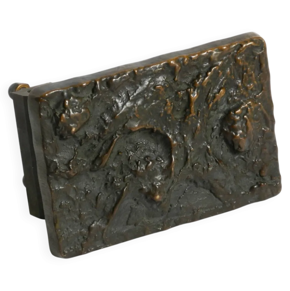Poignée de poussée brutaliste en bronze par Alpan, Allemagne années 1970
