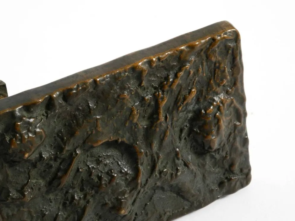 Poignée de poussée brutaliste en bronze par Alpan, Allemagne années 1970