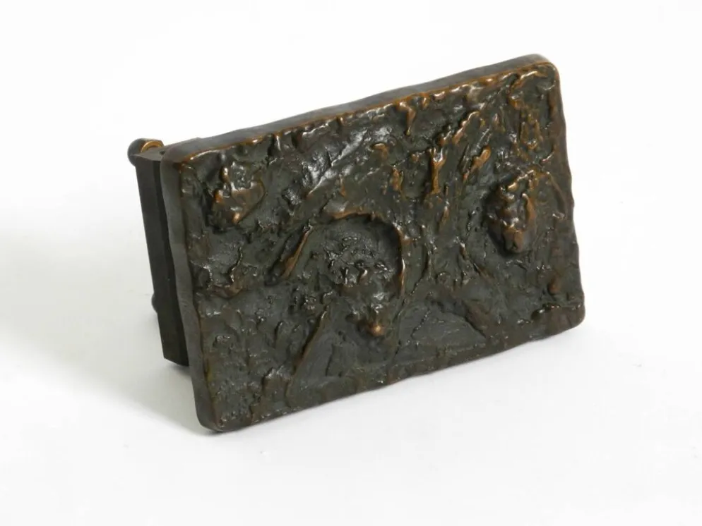 Poignée de poussée brutaliste en bronze par Alpan, Allemagne années 1970
