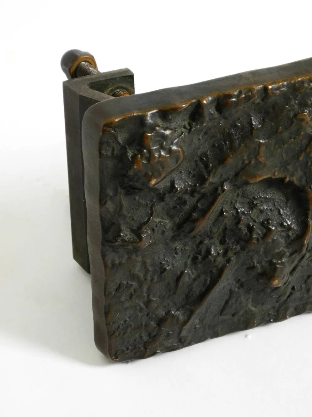 Poignée de poussée brutaliste en bronze par Alpan, Allemagne années 1970