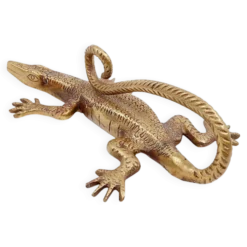 Poignée en laiton en forme de lézard de Komodo
