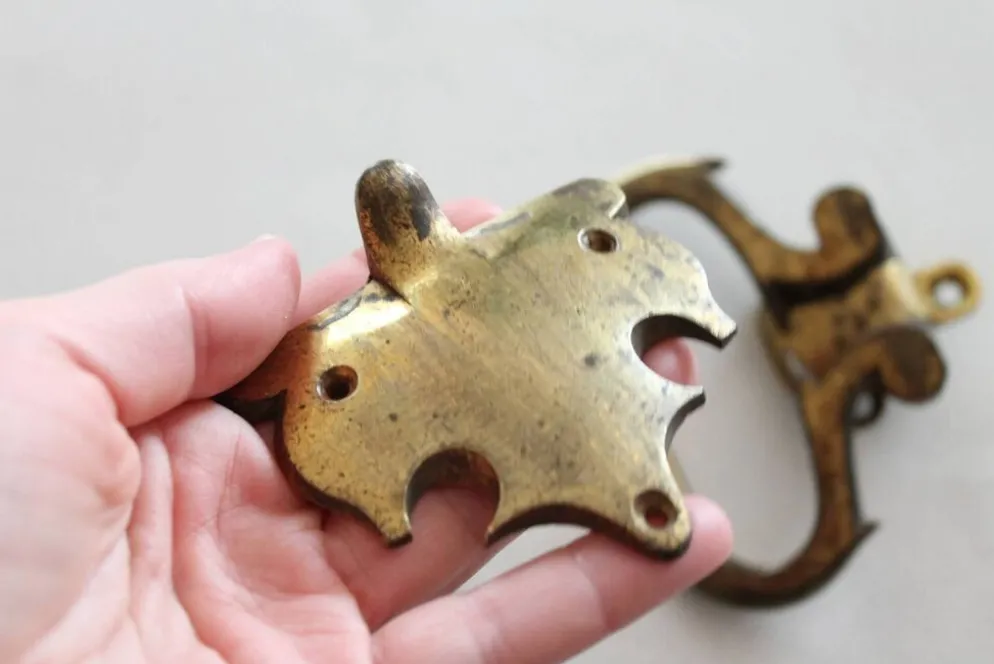 Poignées anciennes de piano, bronze ancien