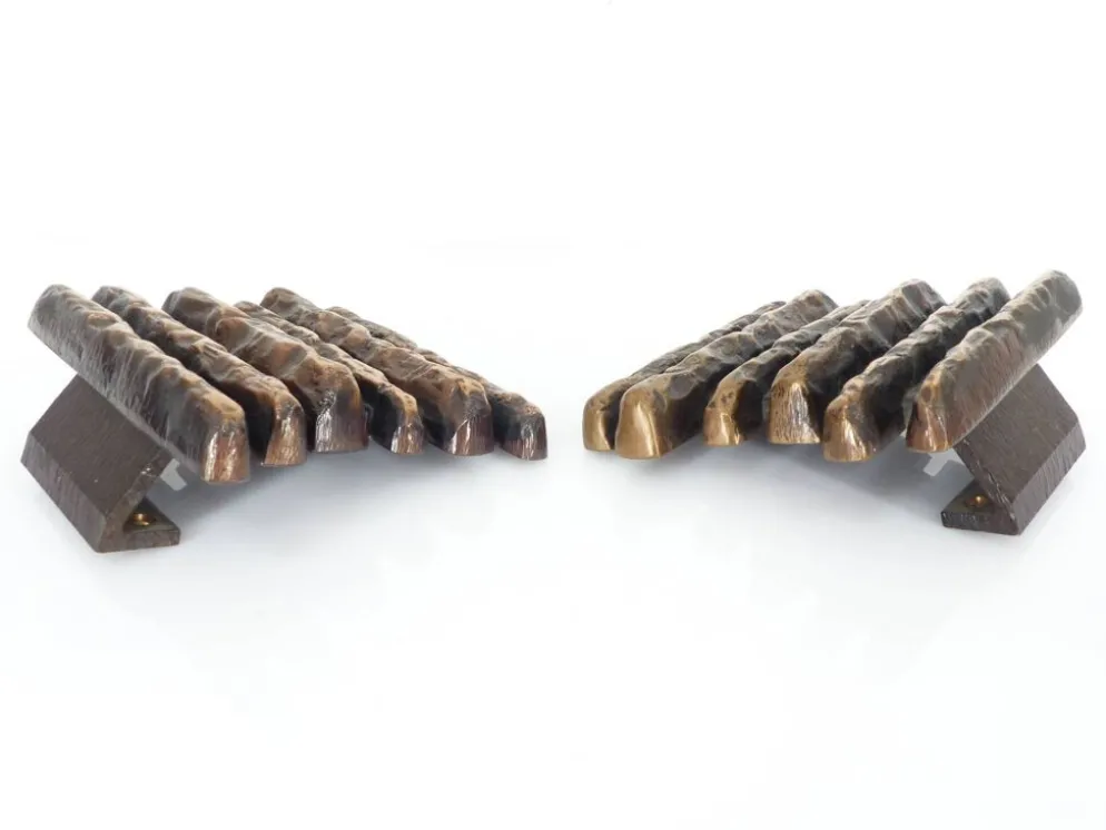 Poignées de portes brutalistes en bronze, Alpan, Allemagne, circa 1970