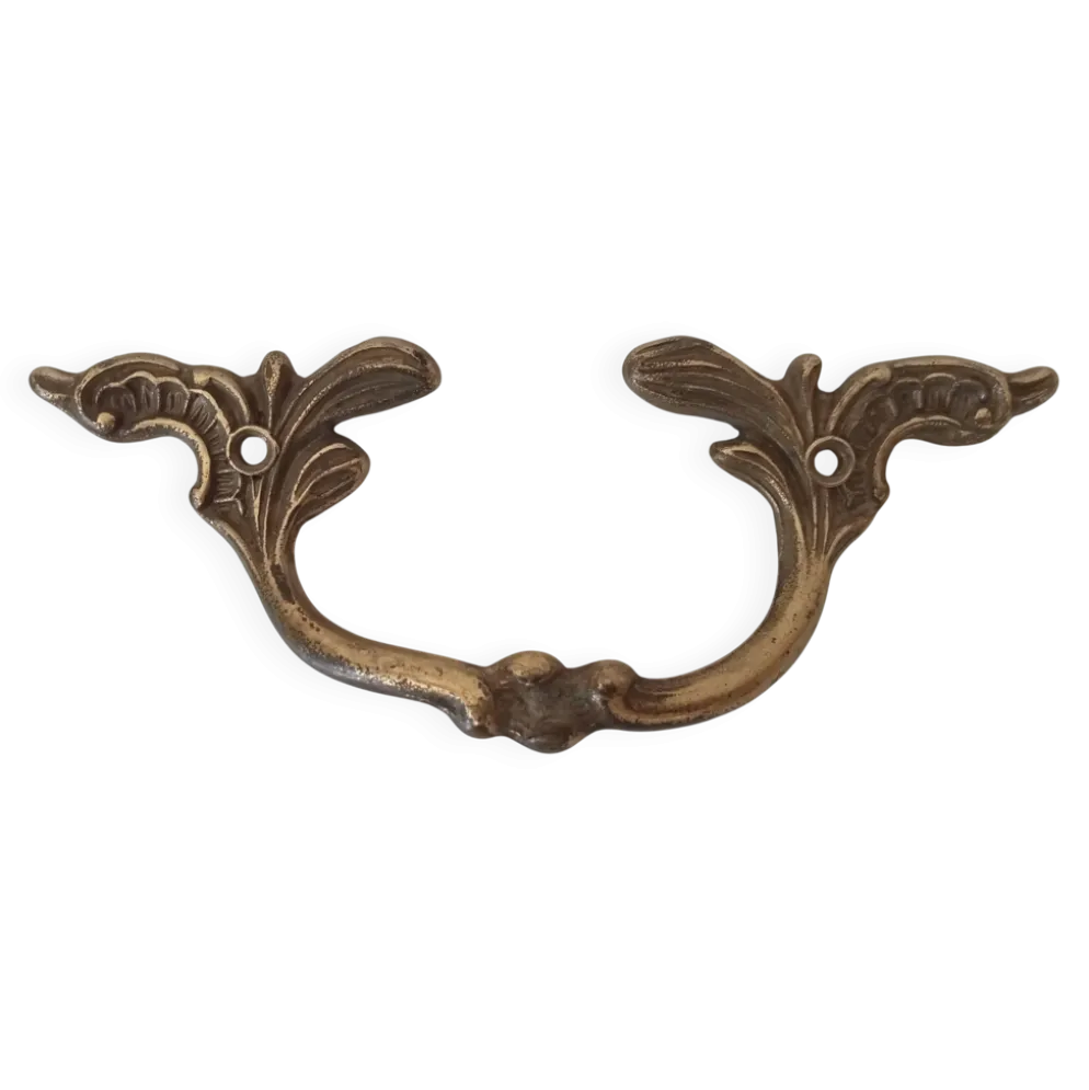 Poignée tiroir de meuble ancien en bronze doré