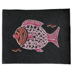 Poisson brodé multicolore