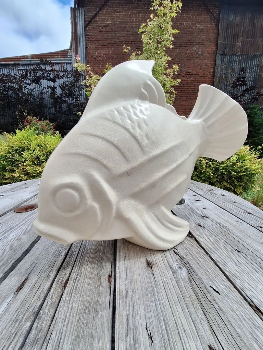 Poisson en céramique Art déco signé Lejan