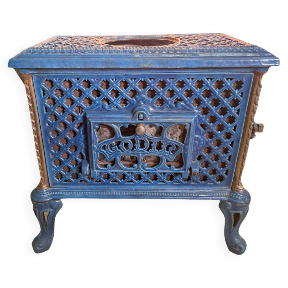 Poêle ancien décoratif Godin Chauffette n°299, 57x33x51cm