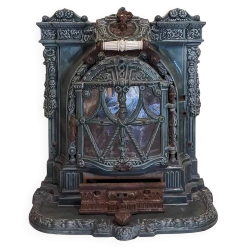 Poêle mobile en fonte modèle "la chatte" conçu par l’ingénieur français Edmond Chaboche en 1883