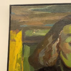 Portait de femme Fauviste, tableau huile sur toile 1947, LUC PEROT 'Colette