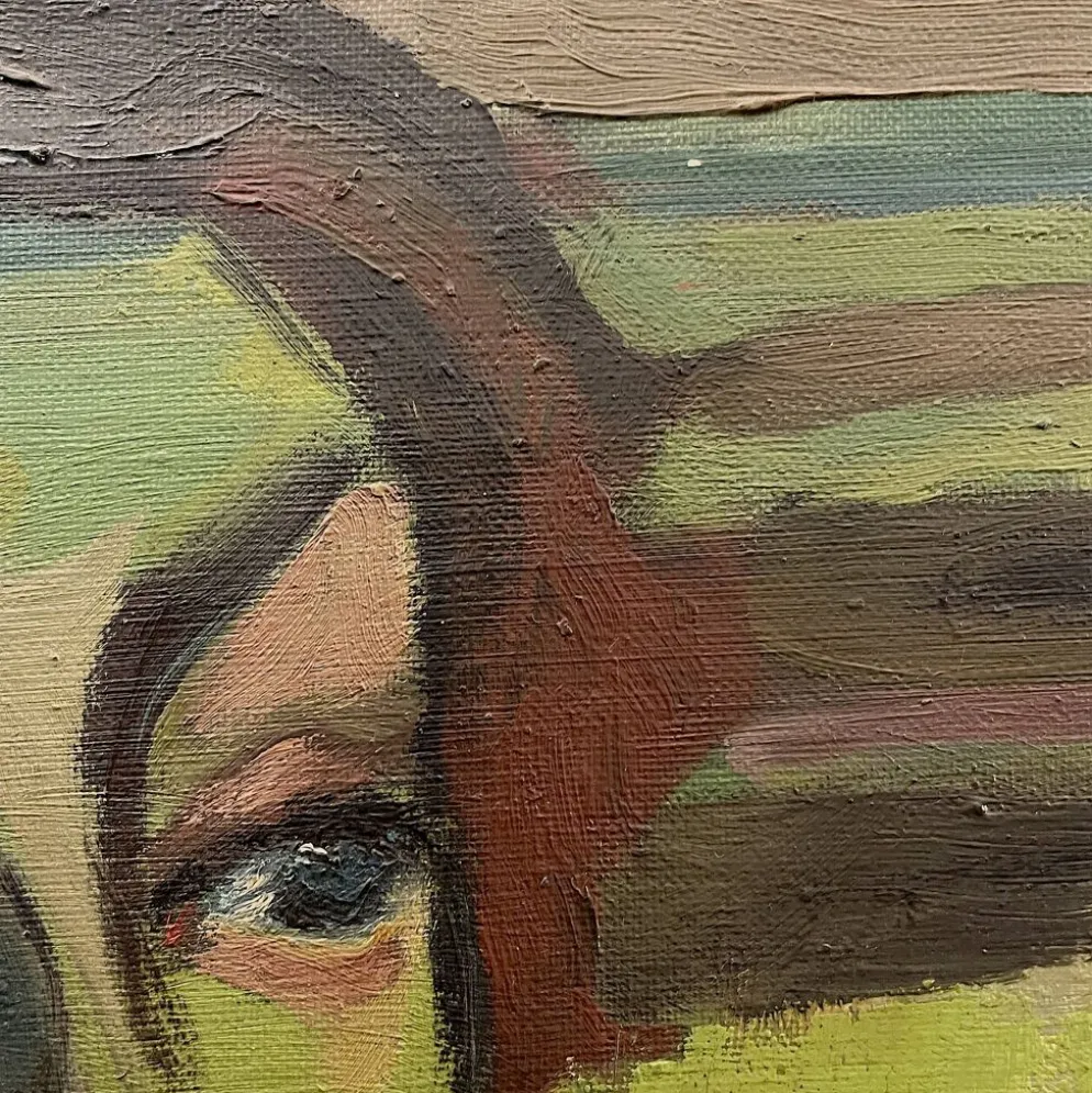 Portait de femme Fauviste, tableau huile sur toile 1947, LUC PEROT 'Colette