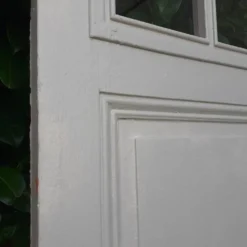 Porte ancienne de communication vitrée moulurée 218,5x83 15 petits carreaux