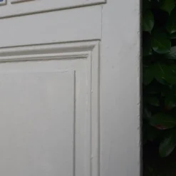 Porte ancienne de communication vitrée moulurée 218,5x83 15 petits carreaux