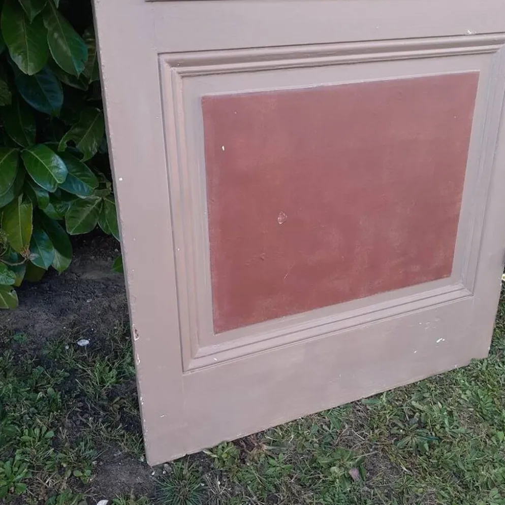 Porte ancienne de communication vitrée moulurée 221x83cm 15 petits carreaux