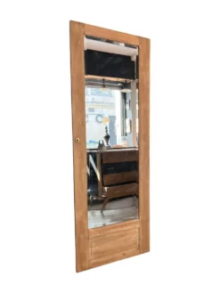 Porte armoire biseauté vintage Art Déco bois massif chêne Azalée