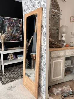 Porte armoire biseauté vintage Art Déco bois massif chêne Azalée