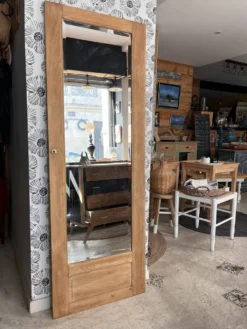 Porte armoire biseauté vintage Art Déco bois massif chêne Azalée