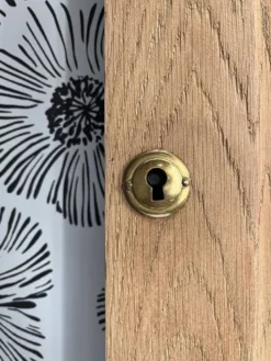 Porte armoire biseauté vintage Art Déco bois massif chêne Azalée