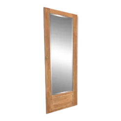 Porte armoire biseauté vintage Art Déco bois massif chêne Azalée