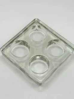 Porte-bougies chauffe-plat vintage en verre massif à 4 lumières