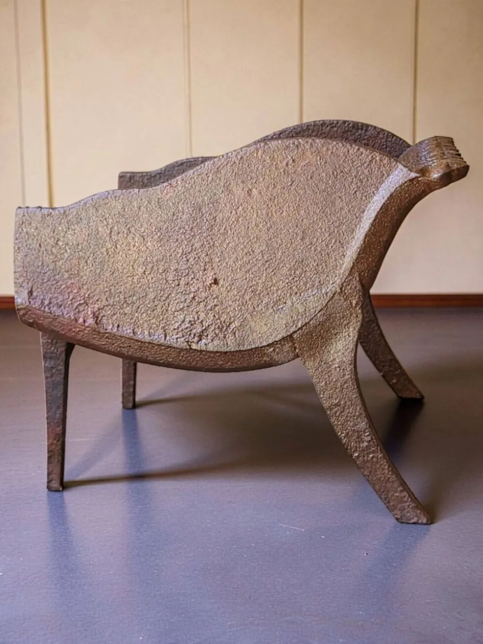 Porte-buche corbeille de cheminée en fonte