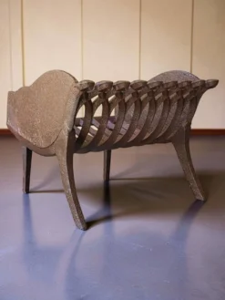 Porte-buche corbeille de cheminée en fonte