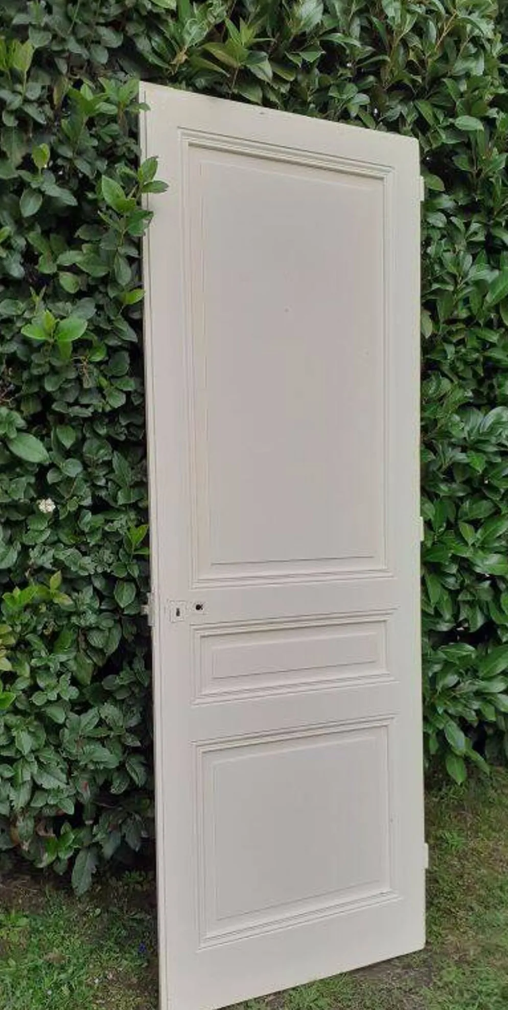 Porte de communication h221x79cm ancienne panneautée, moulurée, intérieure