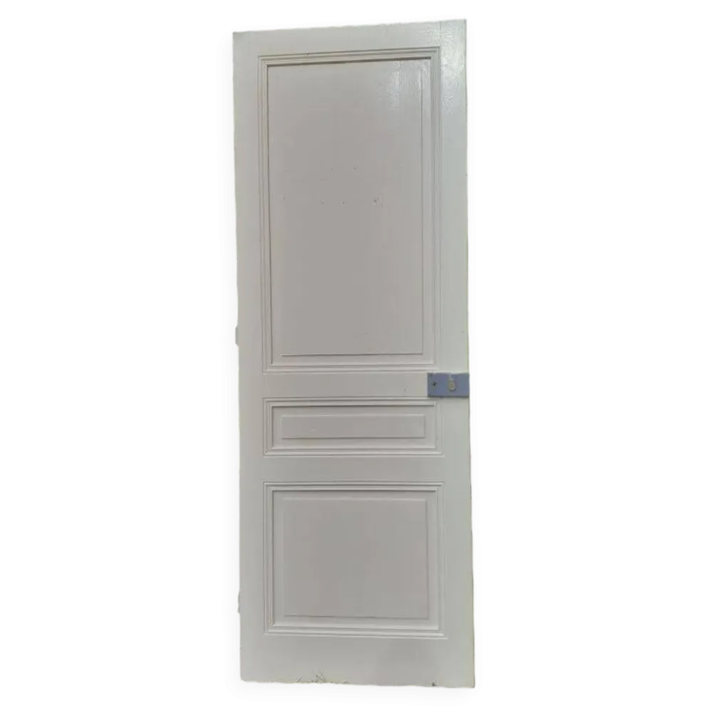 Porte de communication h221x79cm ancienne panneautée, moulurée, intérieure