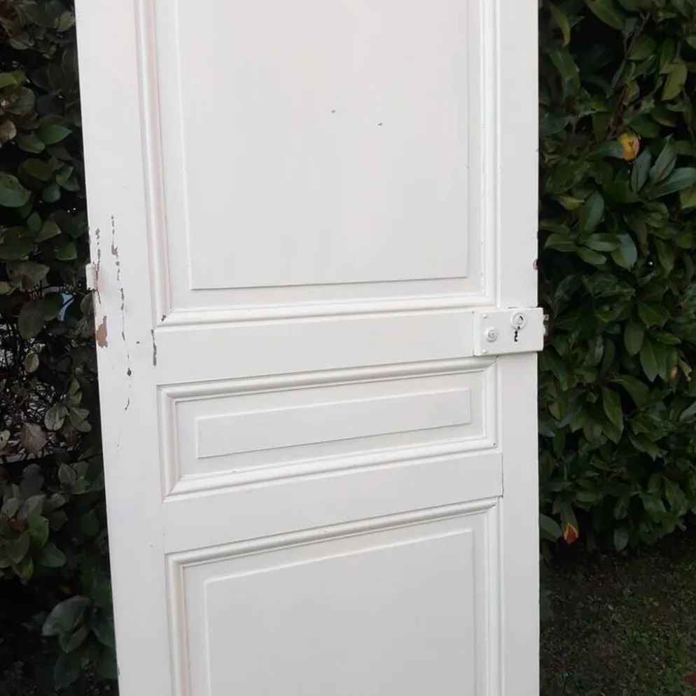 Porte de communication H220xL80,5cm ancienne panneautée moulurée